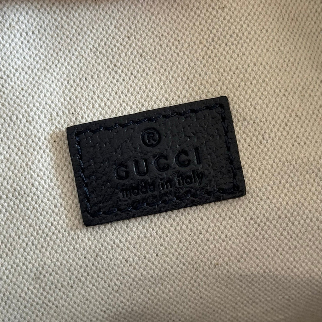 GUCCI 26S GIGLIO TOP HANDLE BAG 19 IN BLUE AND WHITE DENIM