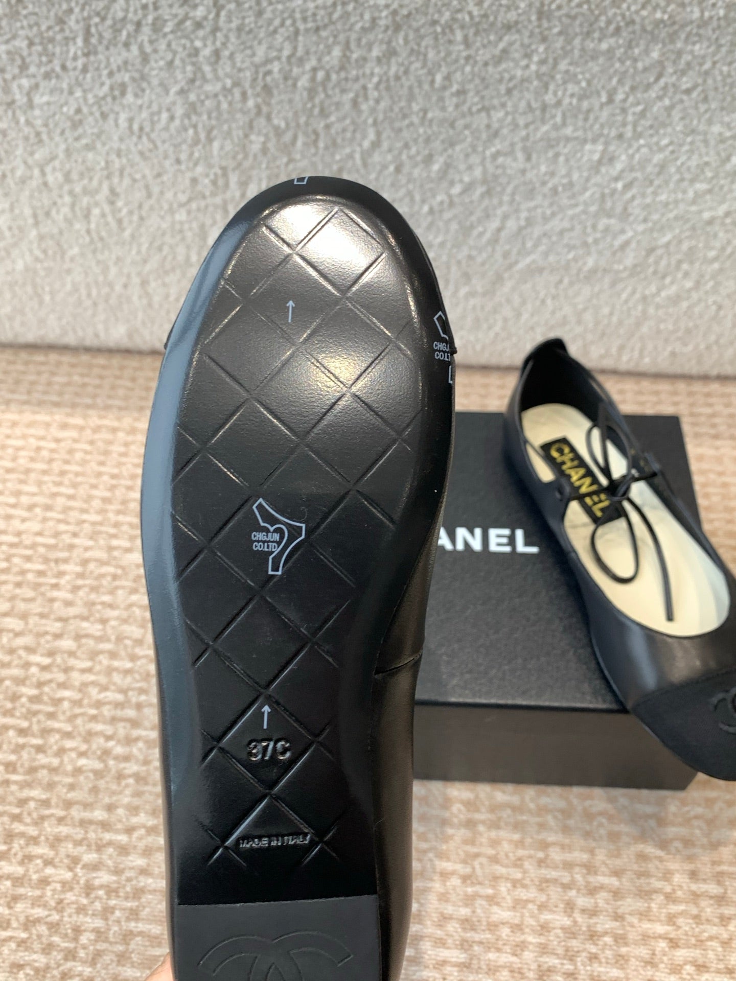 CHANEL MARY JANE BALLERINA IN BLACK LAMBSKIN