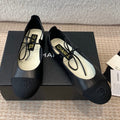 CHANEL MARY JANE BALLERINA IN BLACK LAMBSKIN