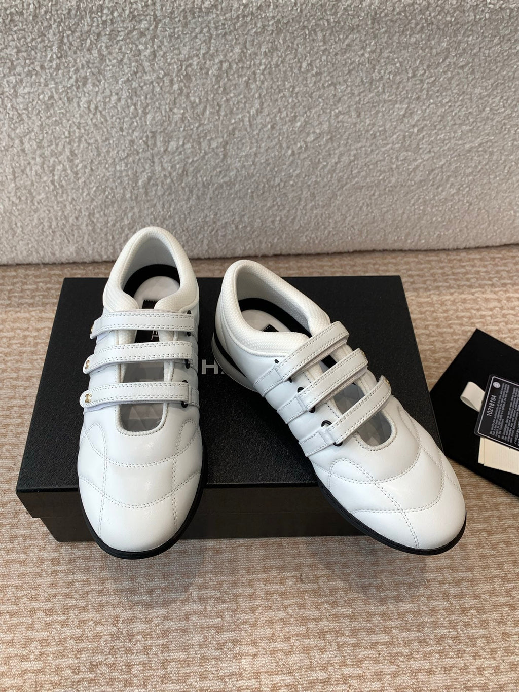 CHANEL MARY JANE SNEAKERS IN WHITE LAMBSKIN