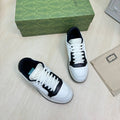 GUCCI INTERLOCKING G SNEAKER BLACK WHITE CALFSKIN AND FABRIC