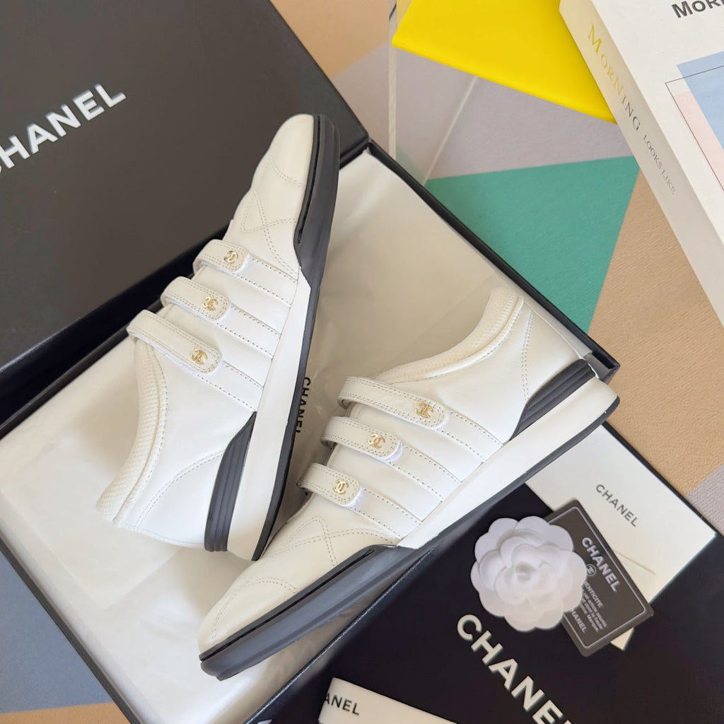 CHANEL MARY JANE SNEAKER IN WHITE LAMBSKIN