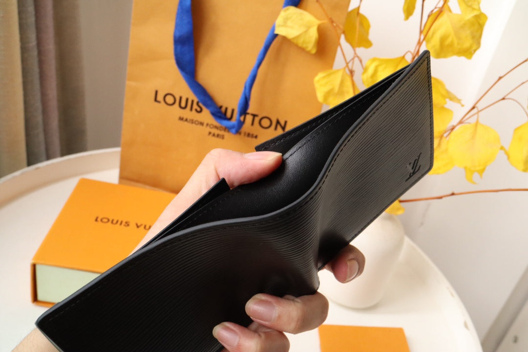 LOUIS VUITTON LV 25S SLENDER WALLET 11 IN BLACK EPI CALFSKIN