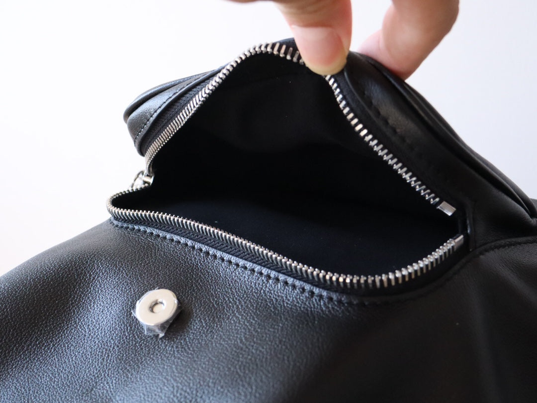 LOUIS VUITTON LV 25S MONTSOURIS VIBE 35 IN BLACK LAMBSKIN SILVER HARDWRE
