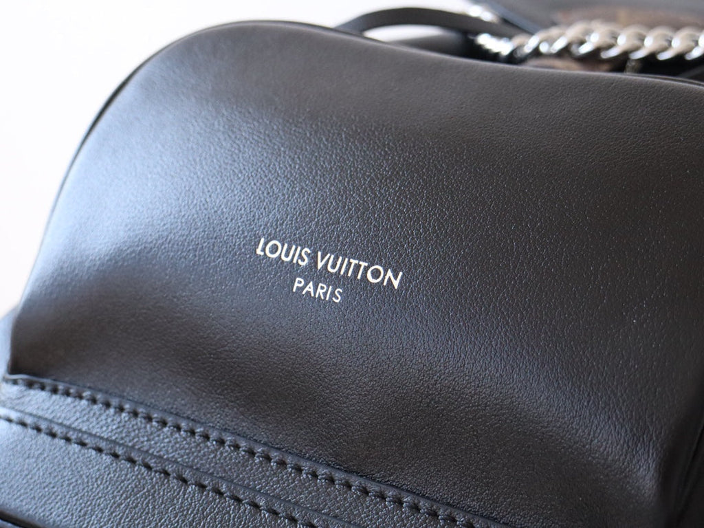 LOUIS VUITTON LV 25S MONTSOURIS VIBE 35 IN BLACK LAMBSKIN SILVER HARDWRE