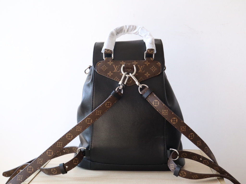 LOUIS VUITTON LV 25S MONTSOURIS VIBE 35 IN BLACK LAMBSKIN SILVER HARDWRE