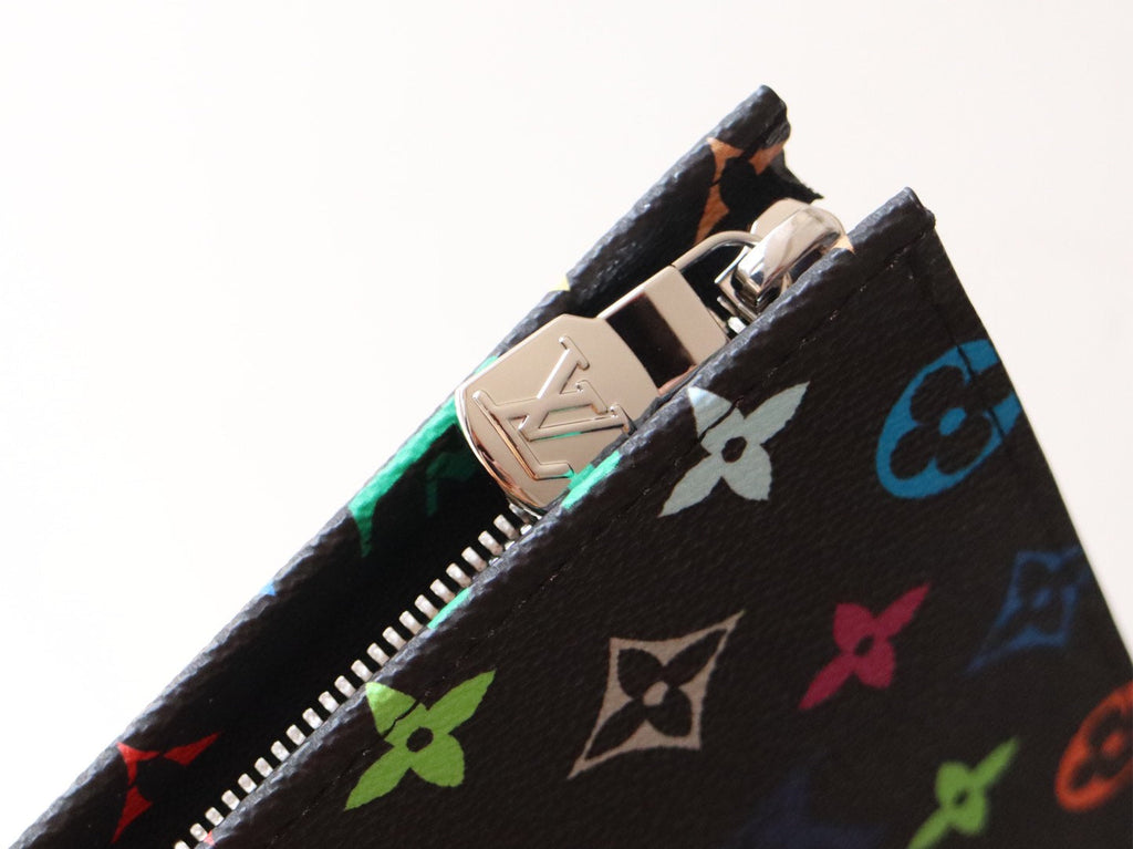 LOUIS VUITTON TOILETRY POUCH 25 IN BLACK MIX COLORFUL CALFSKIN