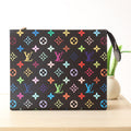 LOUIS VUITTON TOILETRY POUCH 25 IN BLACK MIX COLORFUL CALFSKIN