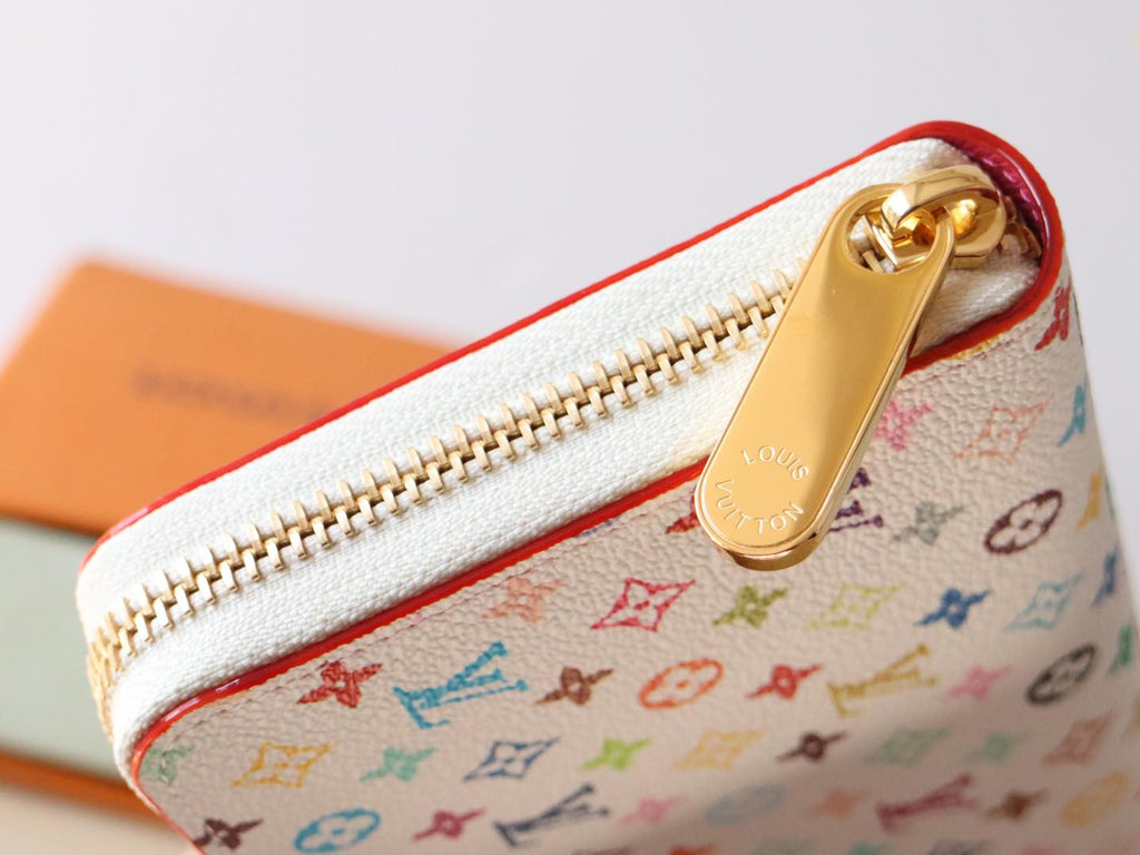 LOUIS VUITTON ZIPPY WALLET 19 IN WHITE MIX COLORFUL CALFSKIN
