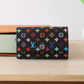 LOUIS VUITTON ROSALIE WALLET 12 IN BLACK MIX COLORFUL CALFSKIN
