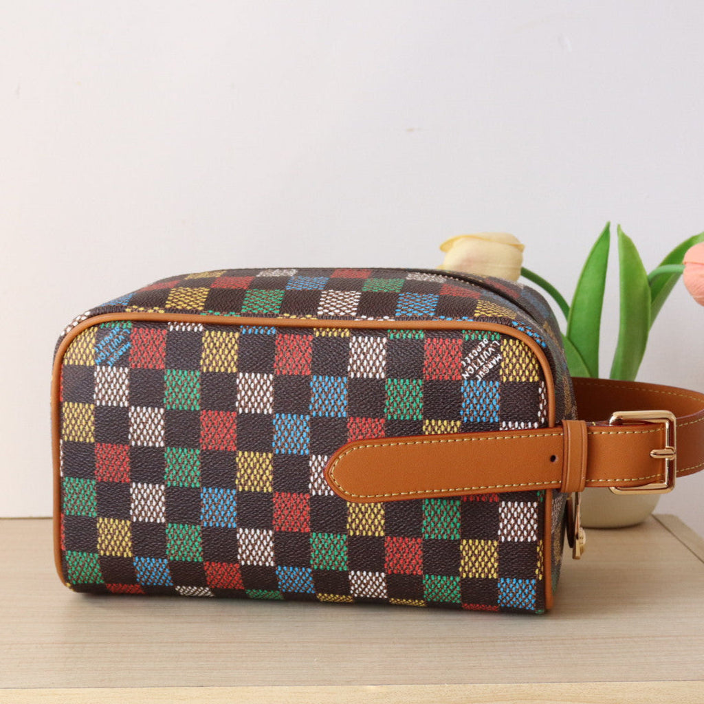 LOUIS VUITTON DOPP KIT LOCKER BAG 23 IN COLORFUL DAMIER CALFSKIN