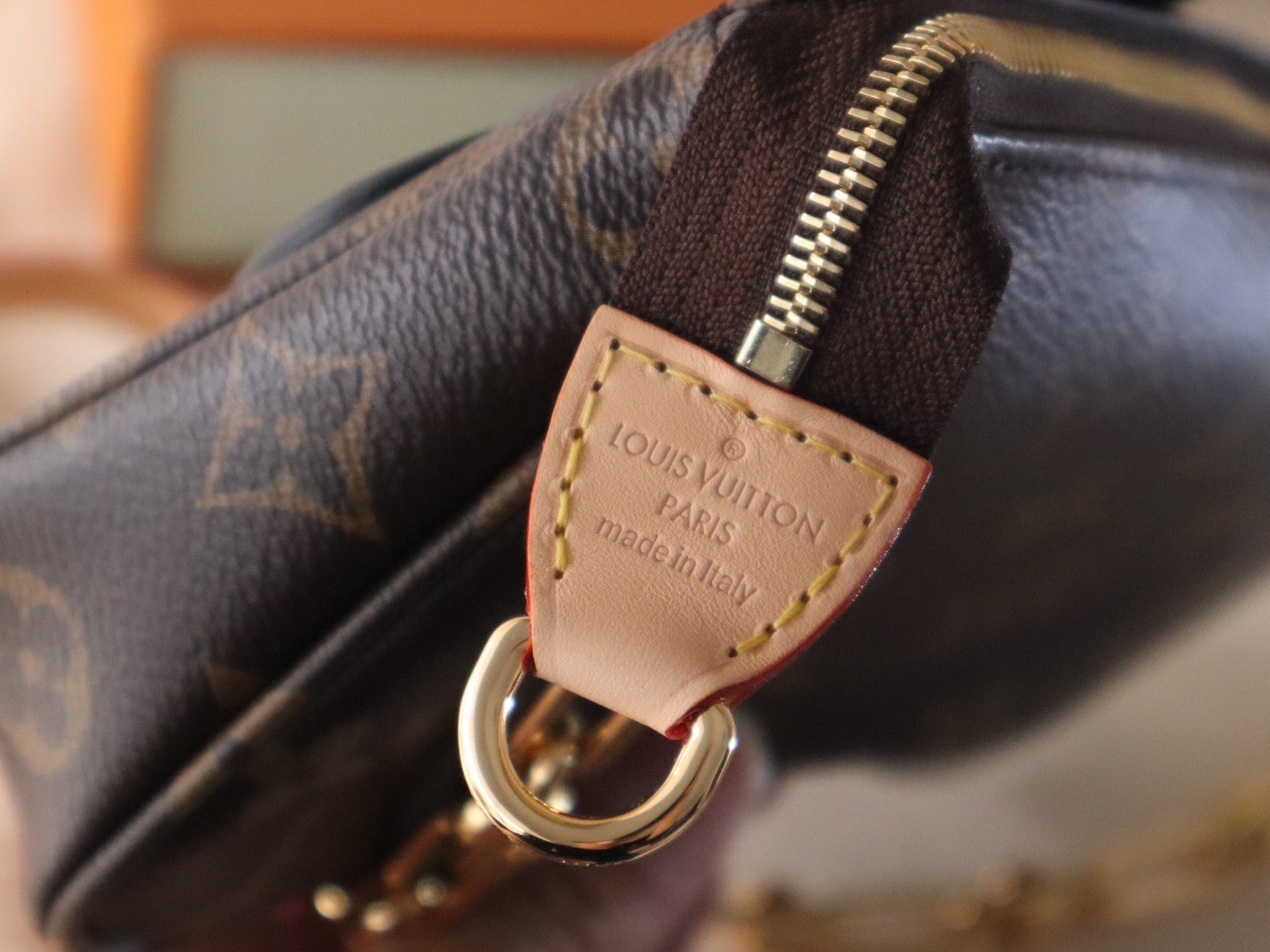 LOUIS VUITTON PANDA POCHETTE BAG 22 IN BROWN MONOGRAM COATED CANVAS