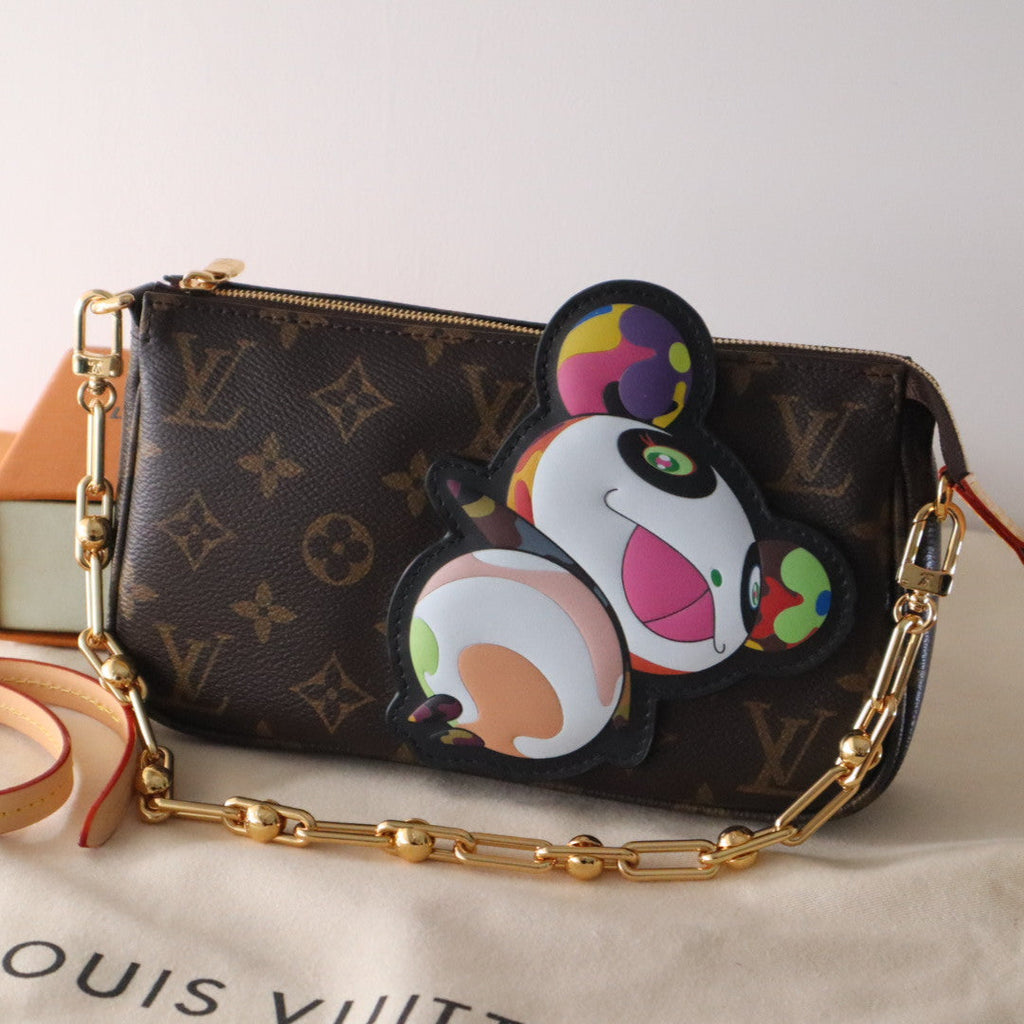 LOUIS VUITTON PANDA POCHETTE BAG 22 IN BROWN MONOGRAM COATED CANVAS
