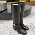 HERMES JUSTINE BOOT 6 CM IN BLACK CALFSKIN