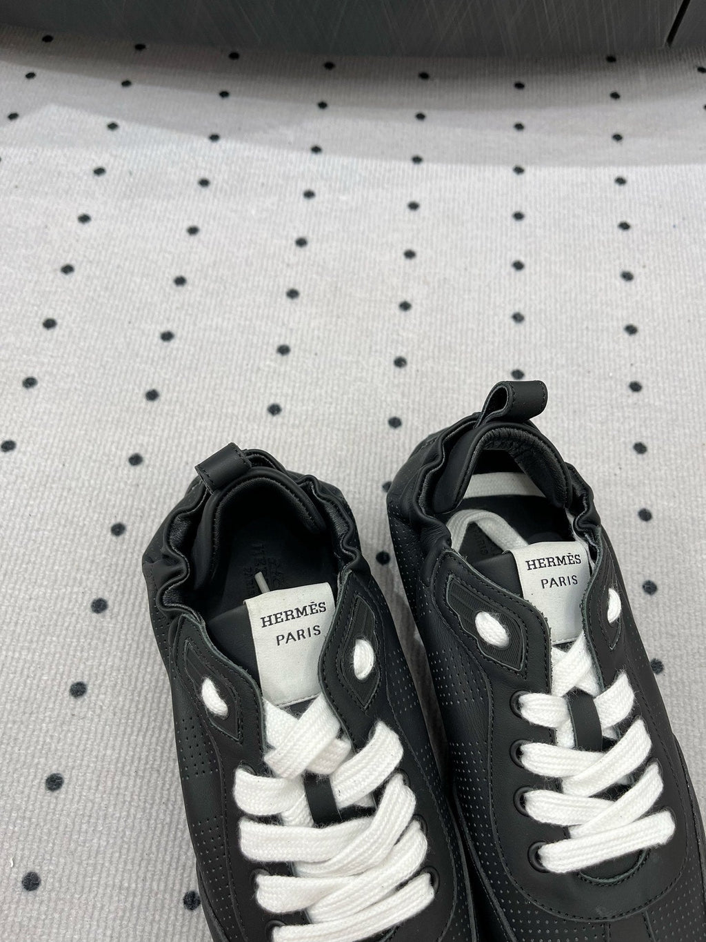 HERMES TRAIL SNEAKER IN BLACK CALFSKIN