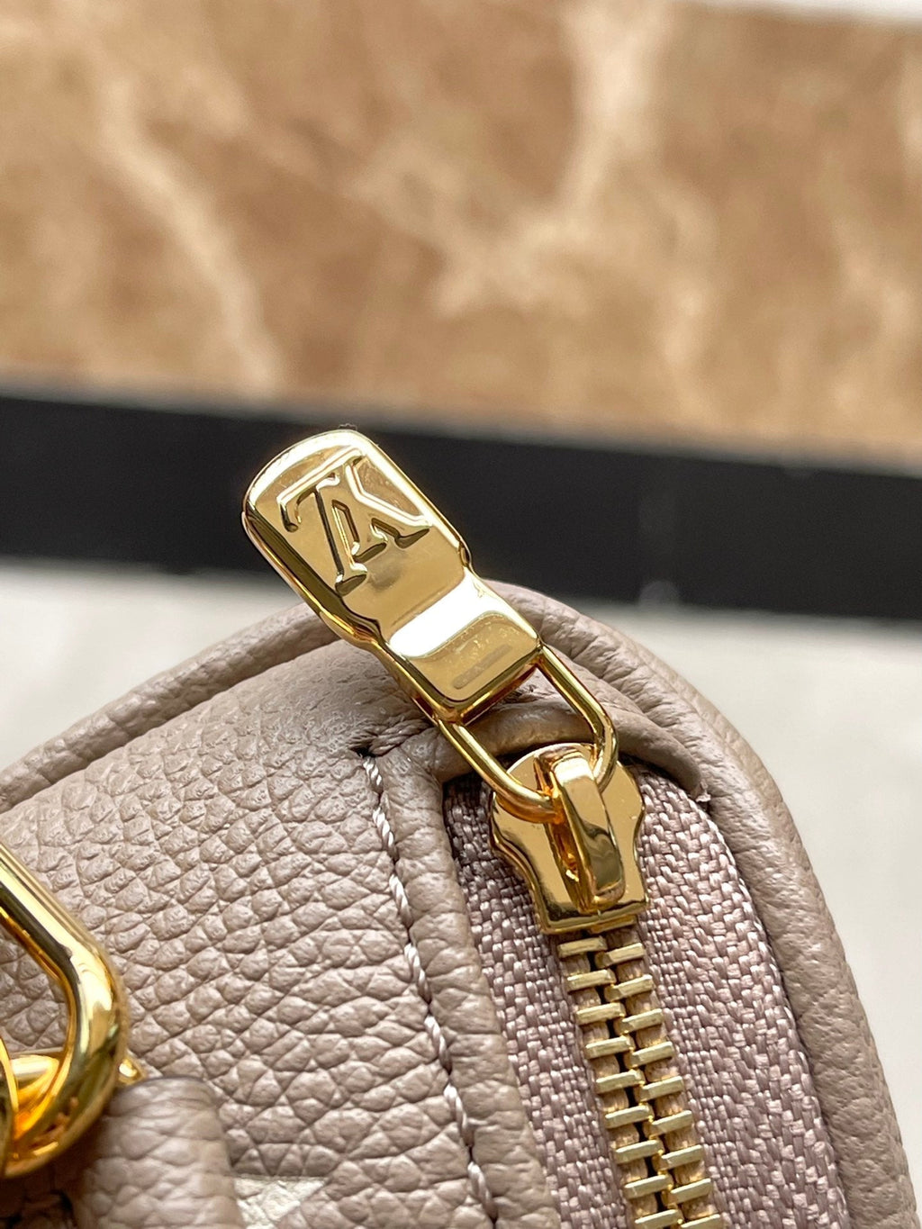 LOUIS VUITTON MINI BUMBAG 17 IN TOURTERELLE WHITE MONOGRAM EMPREINTE LEATHER GOLD HARDWARE