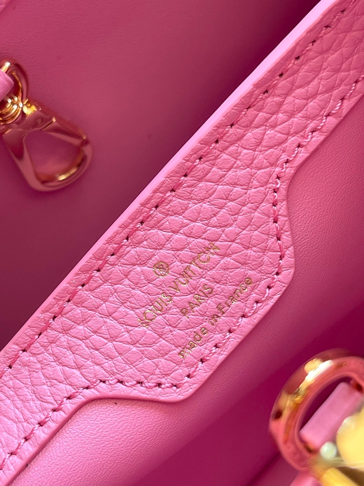LOUIS VUITTON CAPUCINES BB 26 IN MARSHMALLOW PINK TAURILLON GOLD HARDWARE
