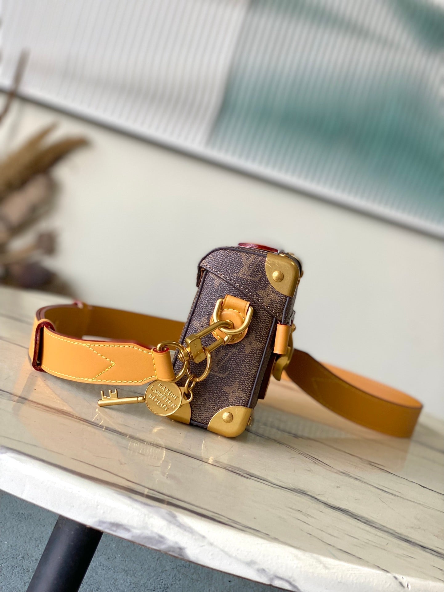 LOUIS VUITTON SOUL TRUNK 19 IN BROWN MONOGRAM DUST CANVAS GOLD HARDWARE