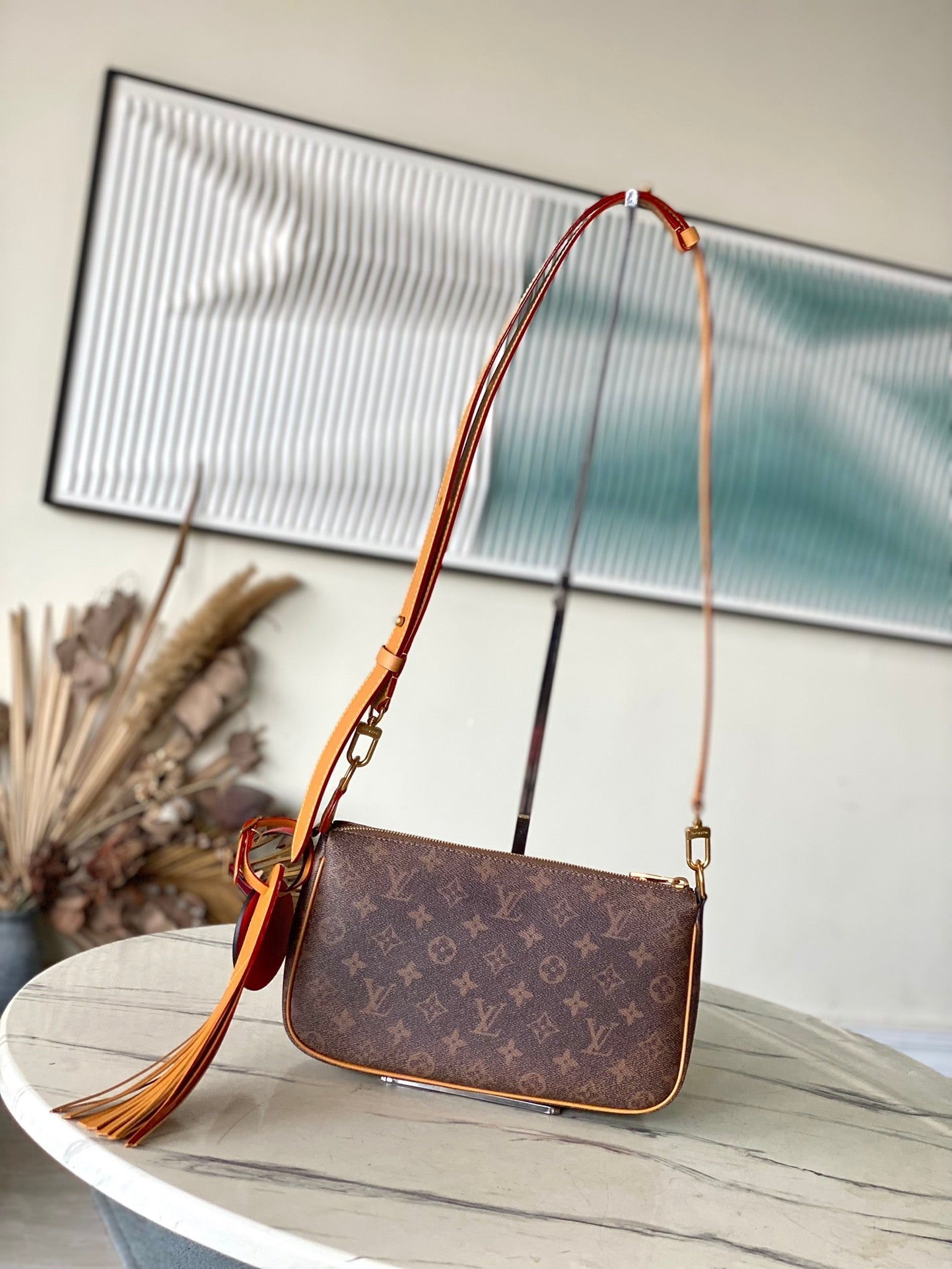 LOUIS VUITTON POCHETTE ACCESSOIRE XL 28 IN BROWN MONOGRAM DUST CANVAS