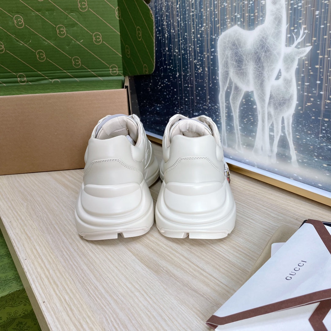 GUCCI COUPLE TRAINER WHITE CALFSKIN WITH DONALD DUCK ICON