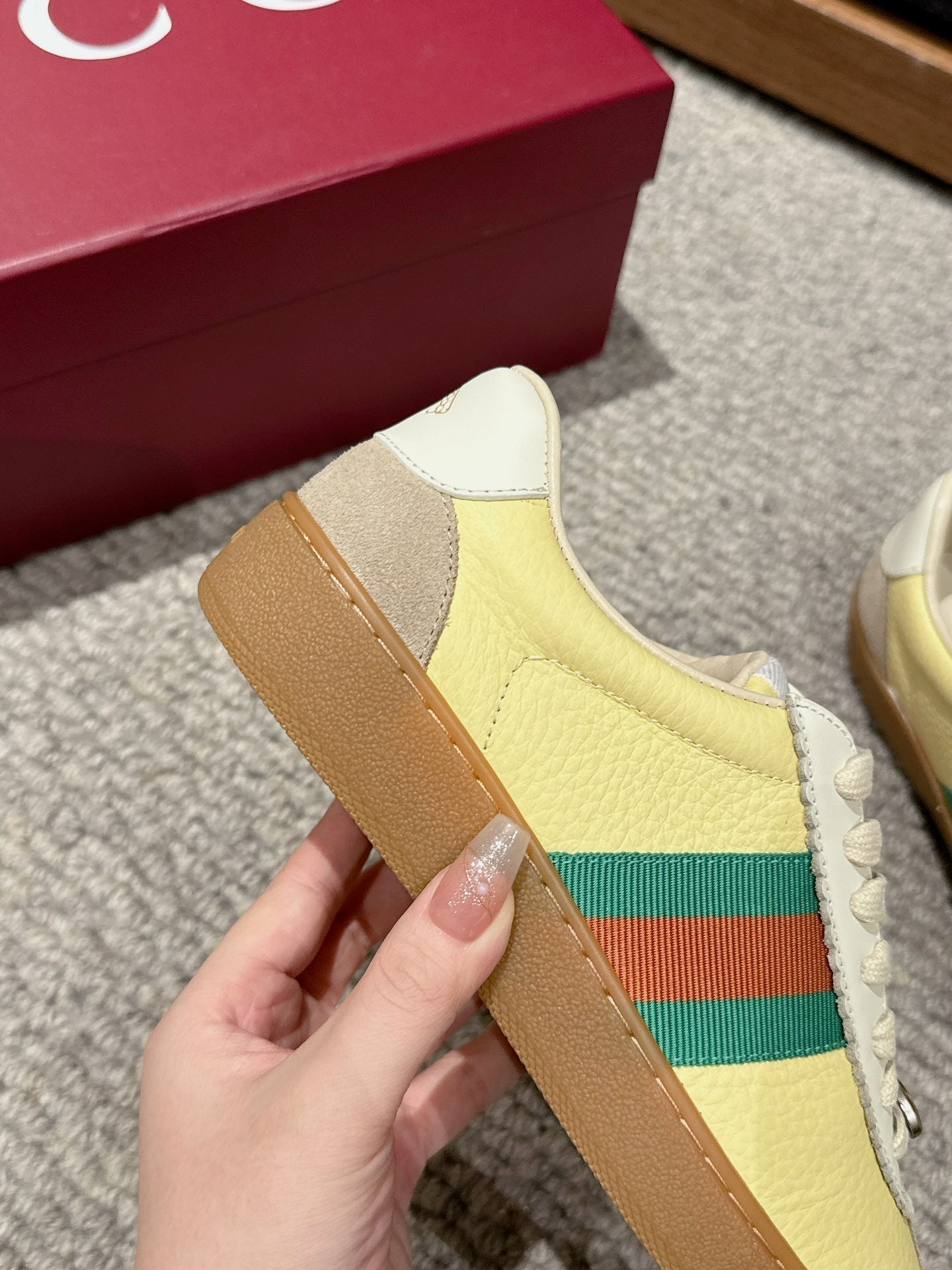 GUCCI & ADIDAS SNEAKER KHAKI CALFSKIN