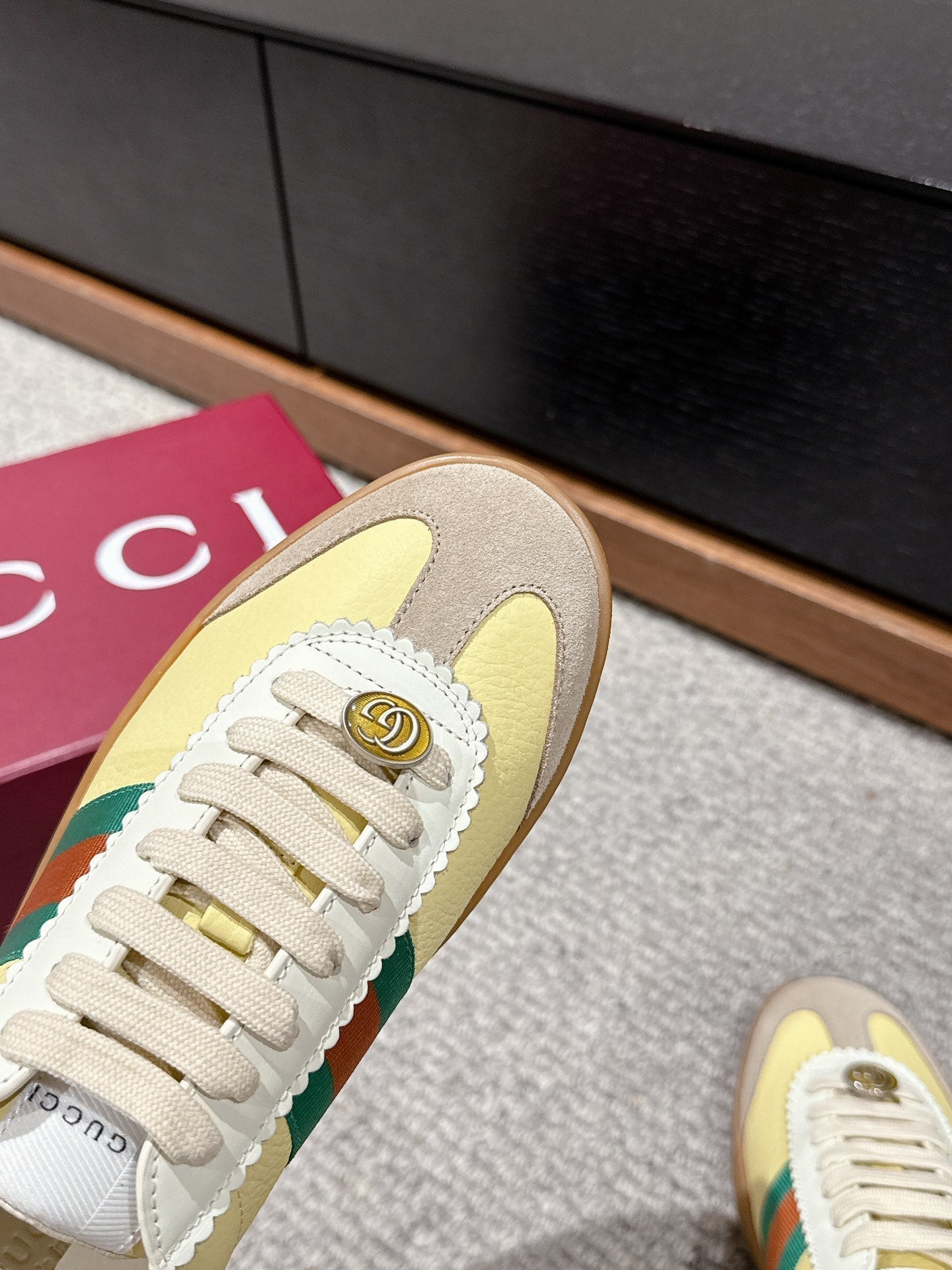GUCCI & ADIDAS SNEAKER KHAKI CALFSKIN