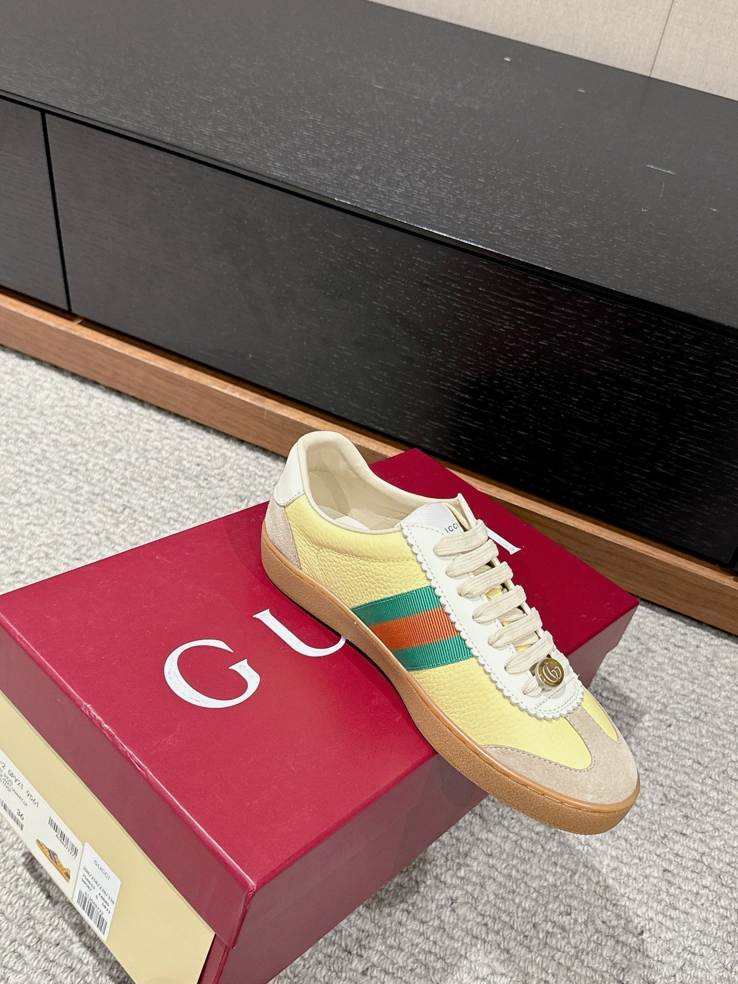 GUCCI & ADIDAS SNEAKER KHAKI CALFSKIN