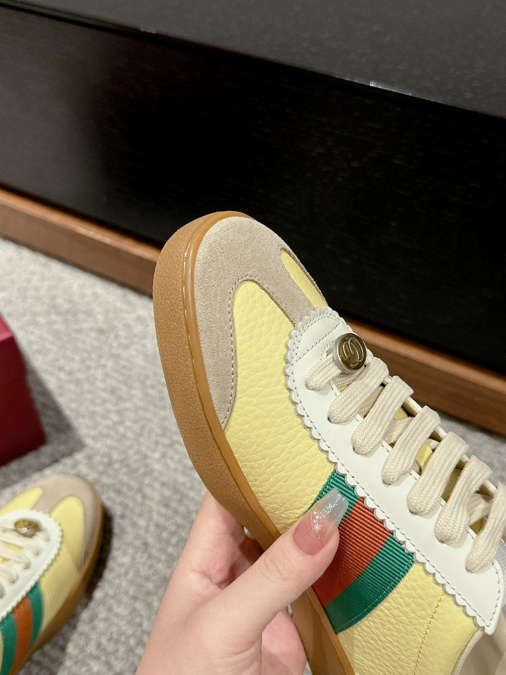 GUCCI & ADIDAS SNEAKER KHAKI CALFSKIN