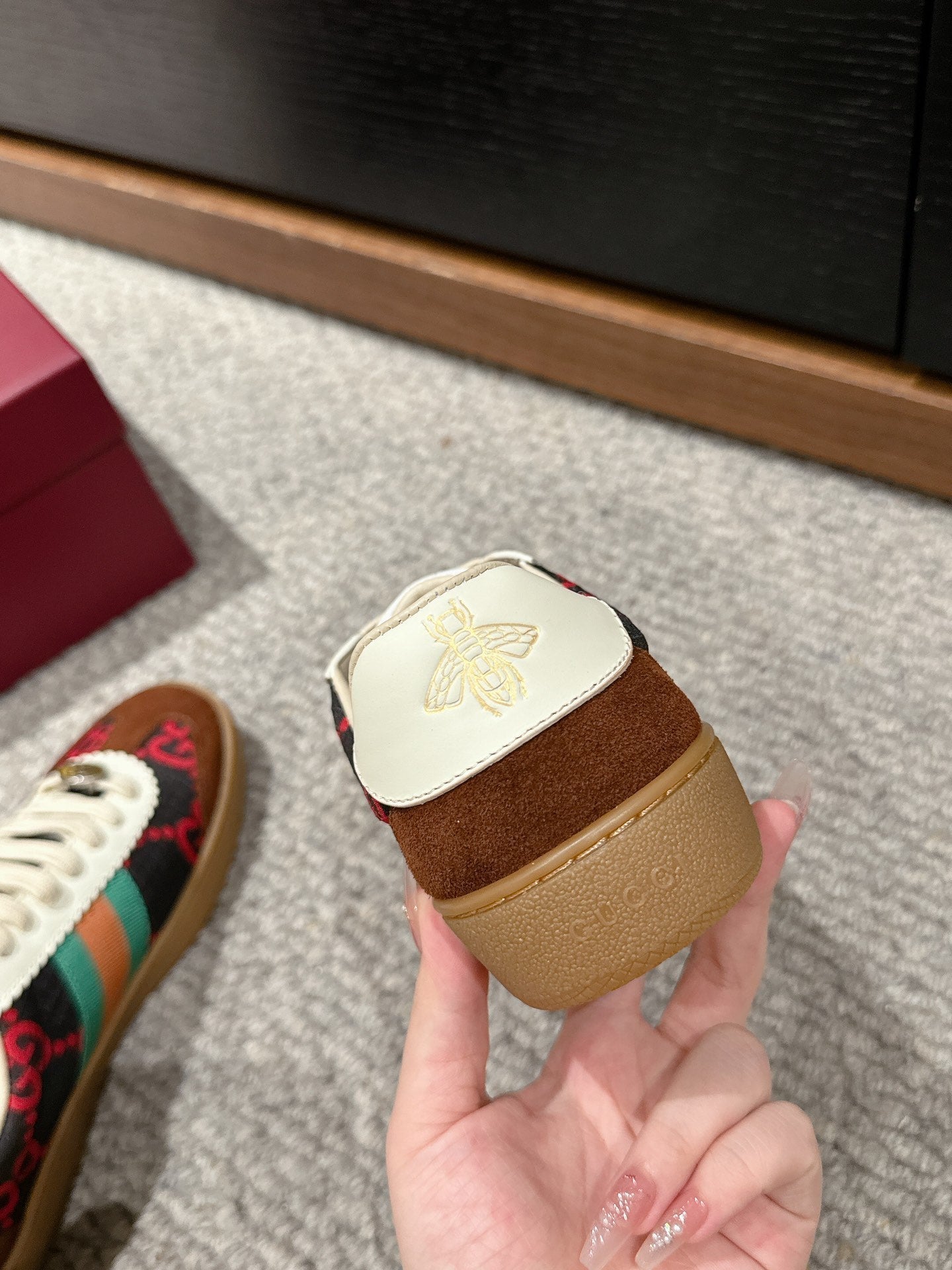 GUCCI & ADIDAS SNEAKER BROWN FABRIC