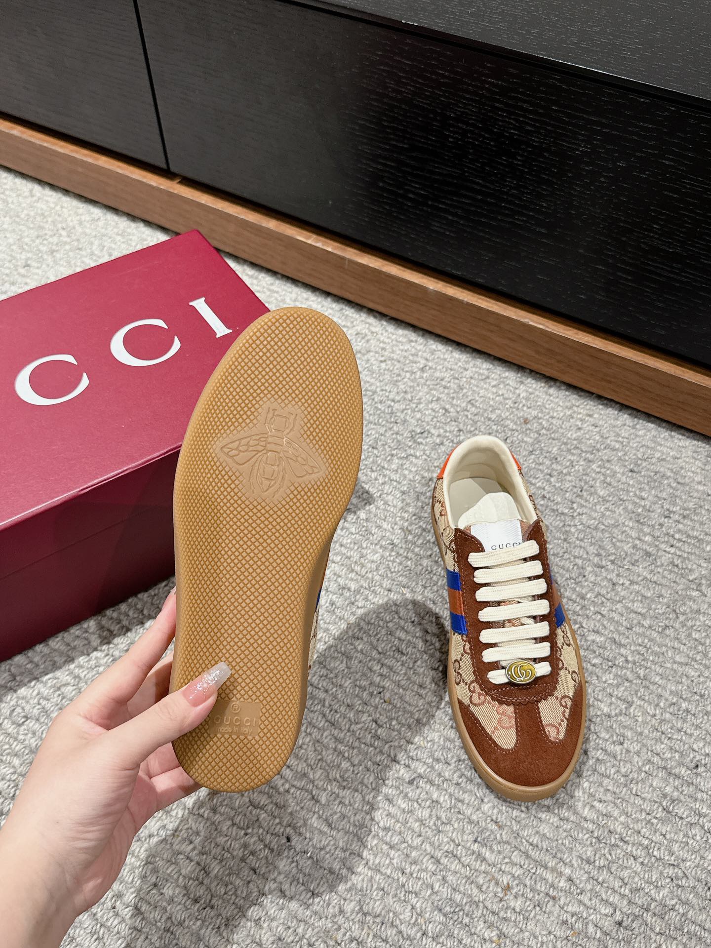 GUCCI & ADIDAS GAZELLE SNEAKER BROWN SUEDE