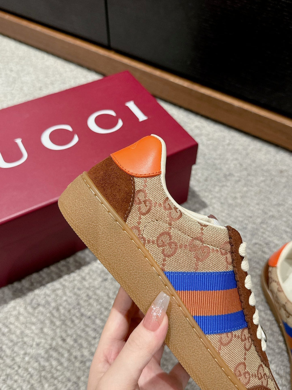 GUCCI & ADIDAS GAZELLE SNEAKER BROWN SUEDE