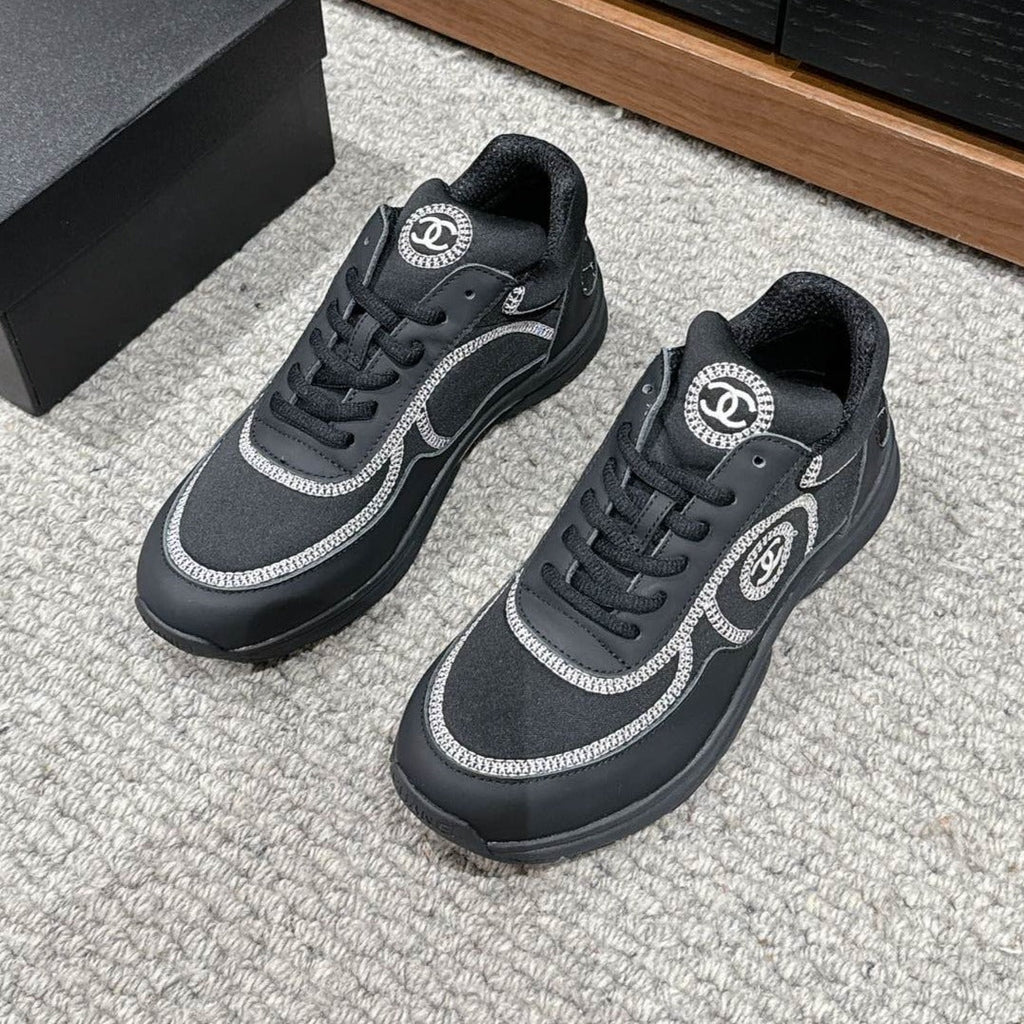 CHANEL CLASSIC TRAINER IN BLACK FABRIC