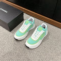CHANEL CLASSIC TRAINER IN MINT GREEN MIX WHITE FABRIC