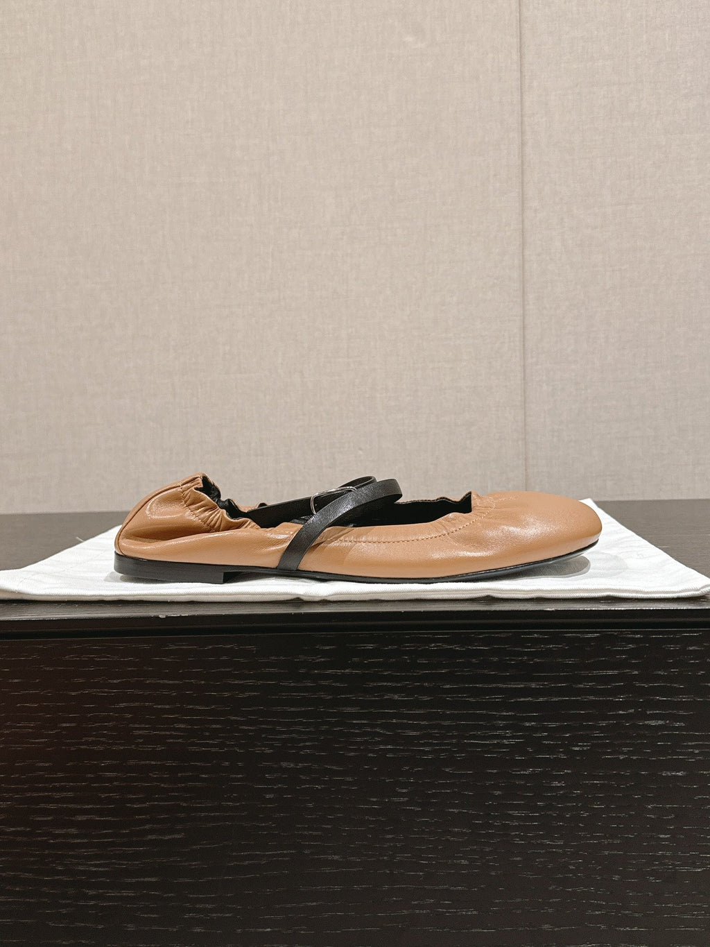 HERMES BALLERINA BALLET FLAT BRIGHT BROWN LAMBSKIN