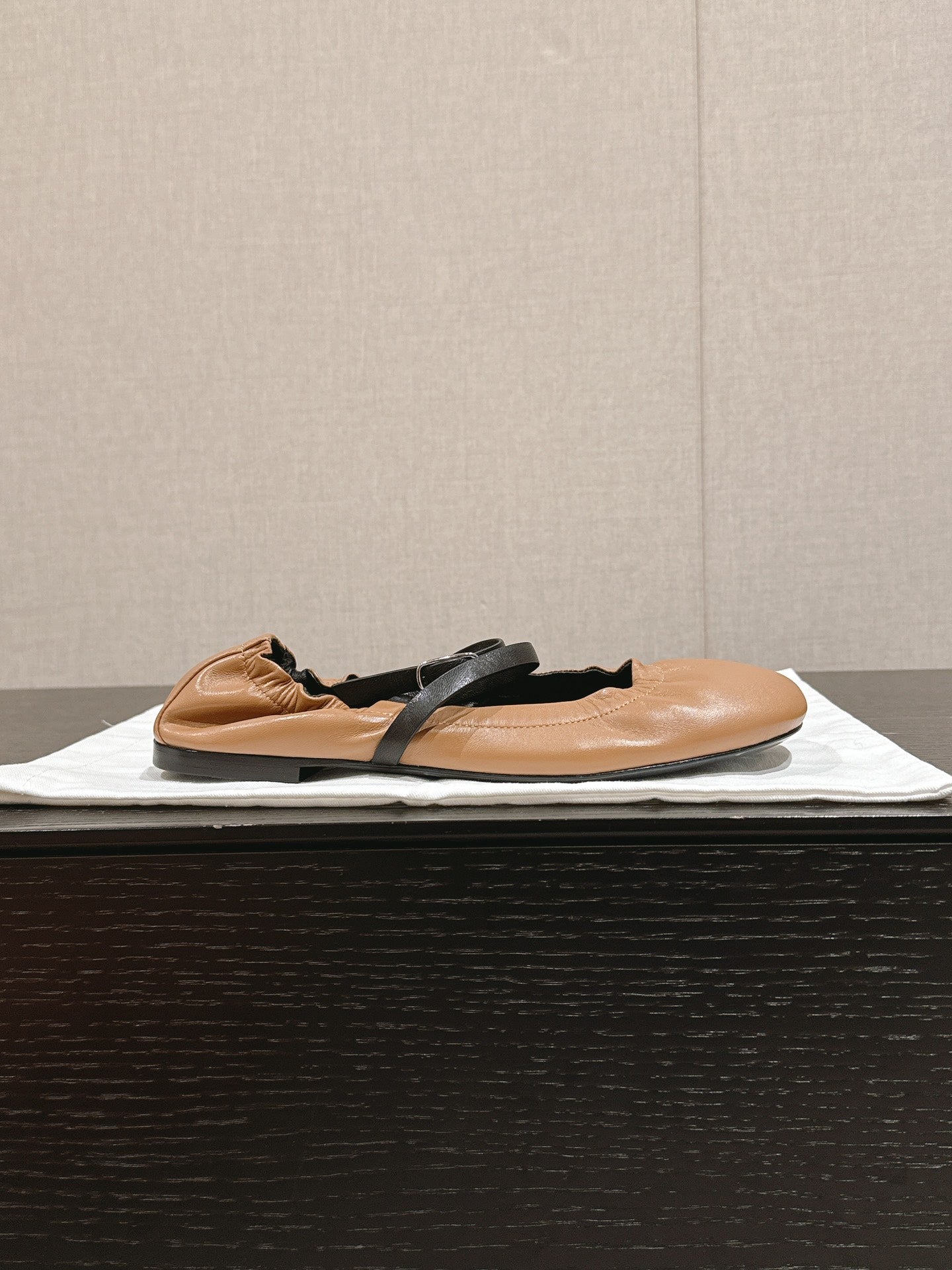 HERMES BALLERINA BALLET FLAT BRIGHT BROWN LAMBSKIN