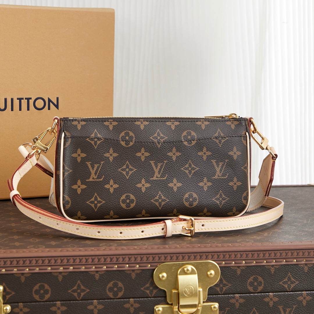 LOUIS VUITTON VIVACITÉ 25 IN BROWN MONOGRAM CANVAS GOLD HARDWARE