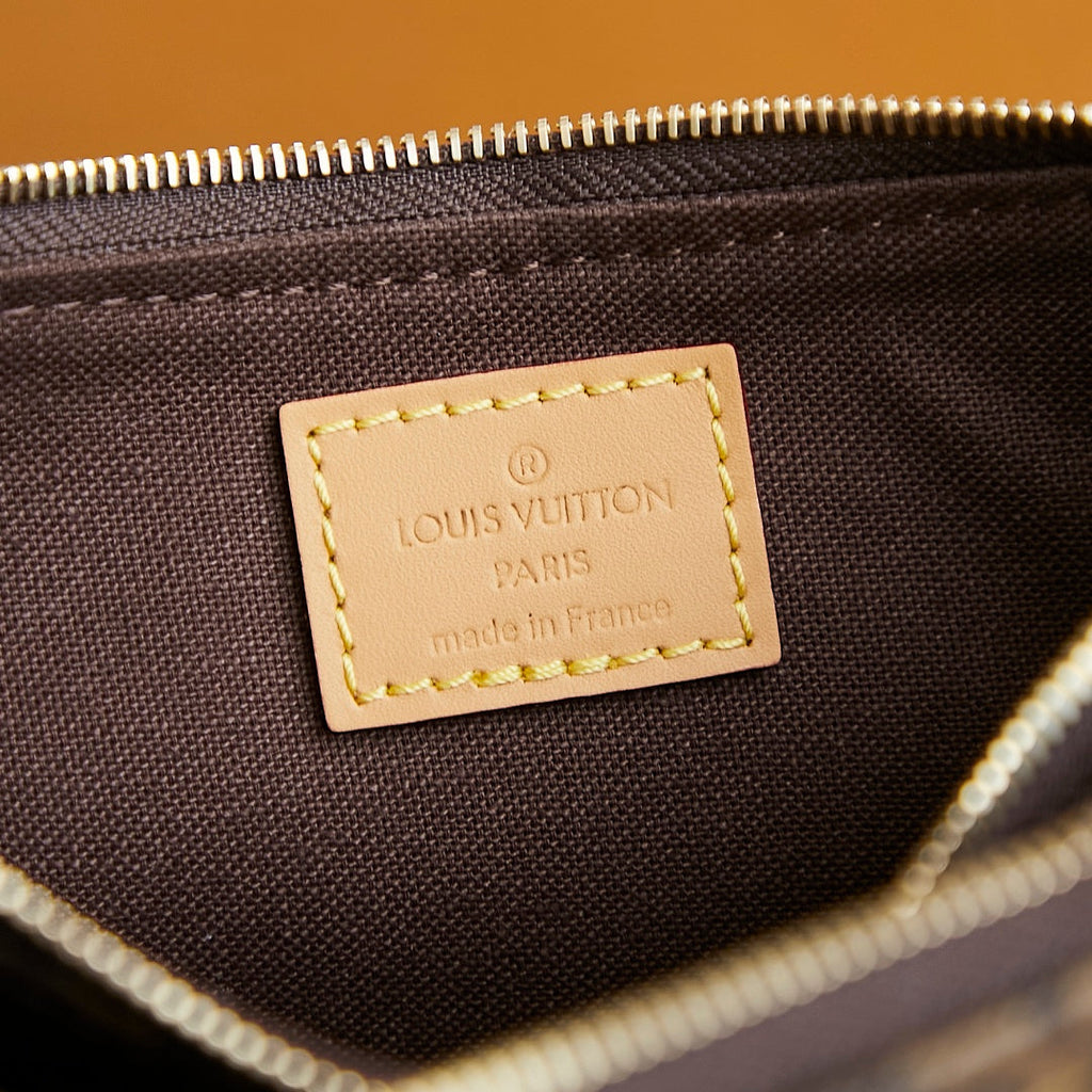 LOUIS VUITTON LIV POCHETTE 24 IN BROWN MONOGRAM CANVAS GOLD HARDWARE