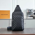 LOUIS VUITTON AVENUE SLINGBAG 31 IN BLACK DAMIER INFINI CALFSKIN
