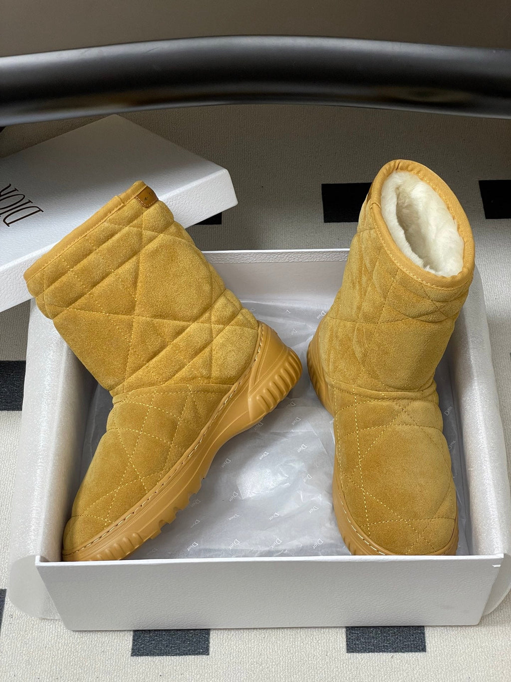 DIOR 25S FROST LOW ANKLE BOOTS IN GOLDEN BROWN SUEDE