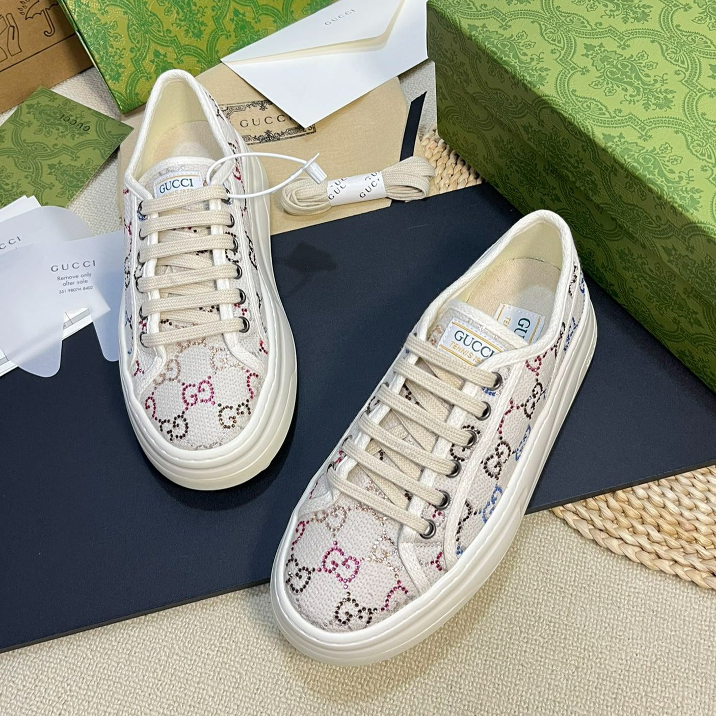 GUCCI Sneaker Tennis 1977 Trainer Beige Caro