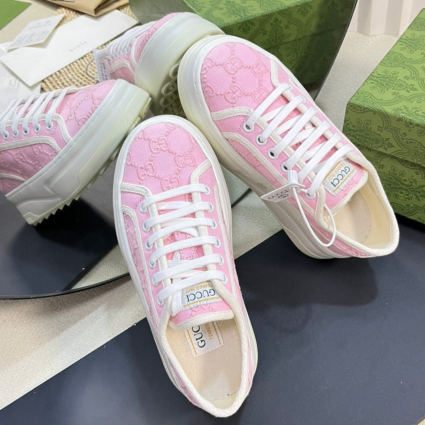 GUCCI Sneaker Tennis 1977 Trainer Pink Pastel