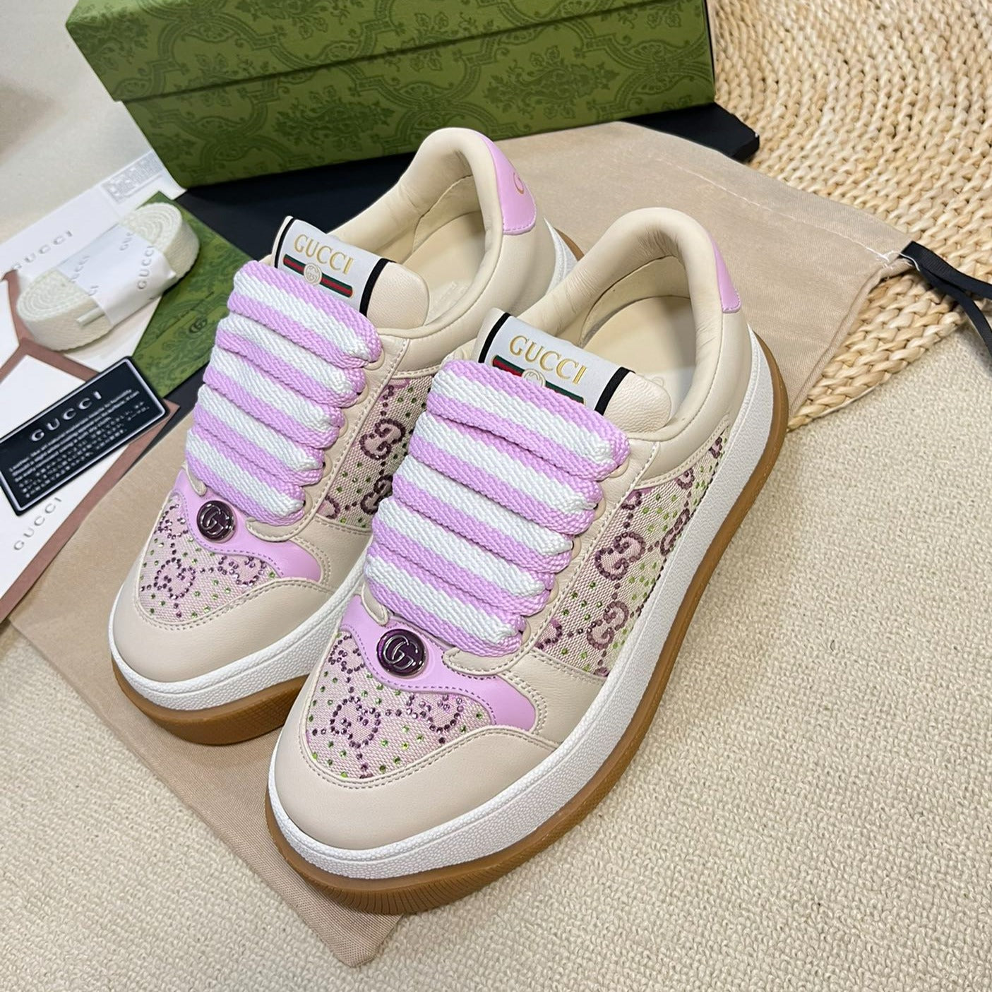 GUCCI Gucci Screener Sneaker White Sunset Purple
