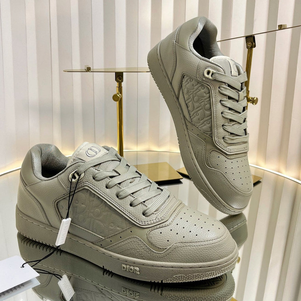 DIOR B27 LOW-TOP SNEAKER TROUT GRAY SMOOTH CALFSKIN