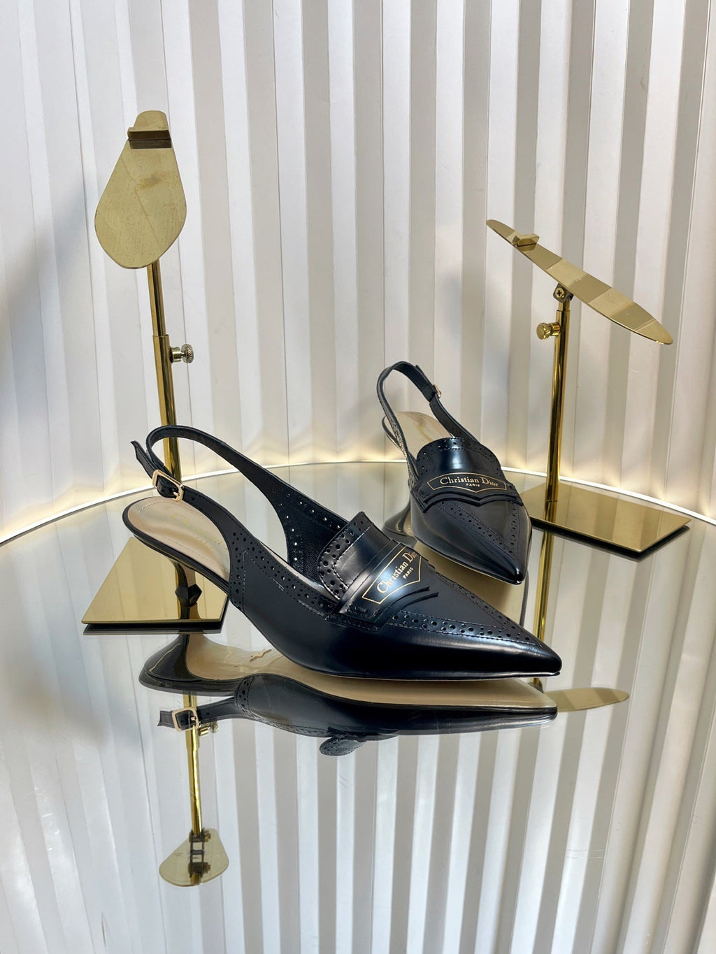 DIOR BOY SLINGBACK PUMP 35MM 25S IN BLACK CALFSKIN