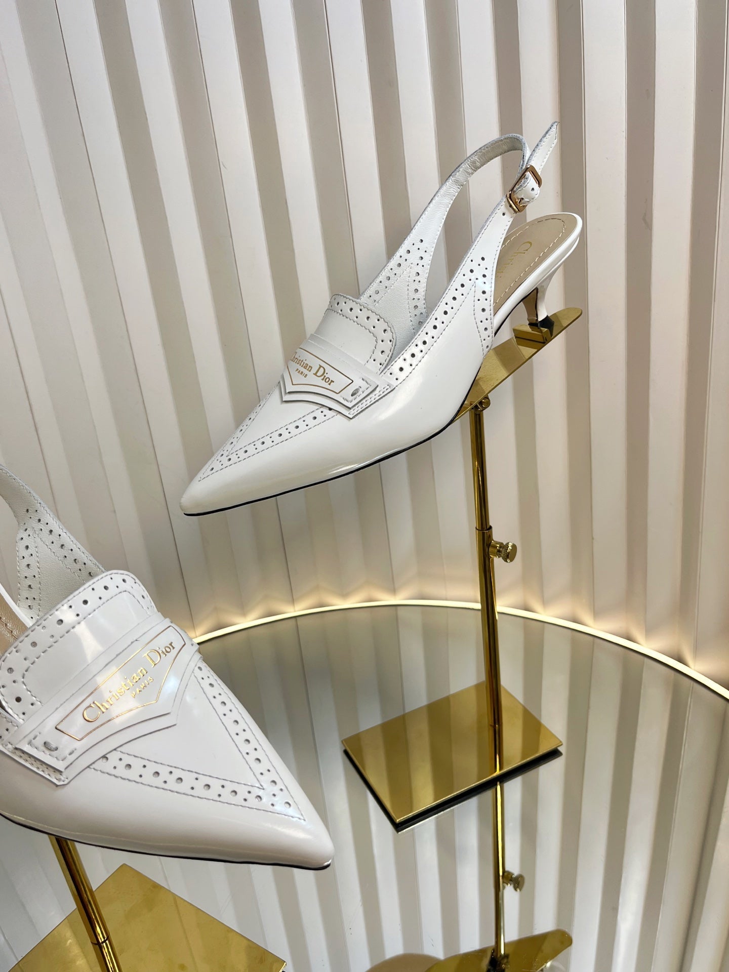 DIOR BOY SLINGBACK PUMP 35MM 25S IN WHITE CALFSKIN