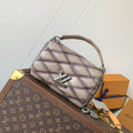 LOUIS VUITTON LV 25S GO-14 MM 23 IN BROWN QUILTED LAMBSKIN SILVER HARDWARE