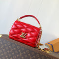 LOUIS VUITTON LV 25S GO-14 MM 23 IN CRIMSON RED QUILTED LAMBSKIN GOLD HARDWARE