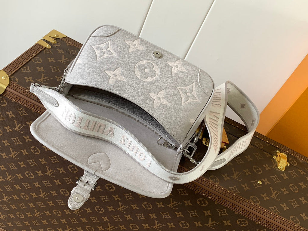 LOUIS VUITTON DIANE 24 IN GREY MONOGRAM EMPREINTE LEATHER