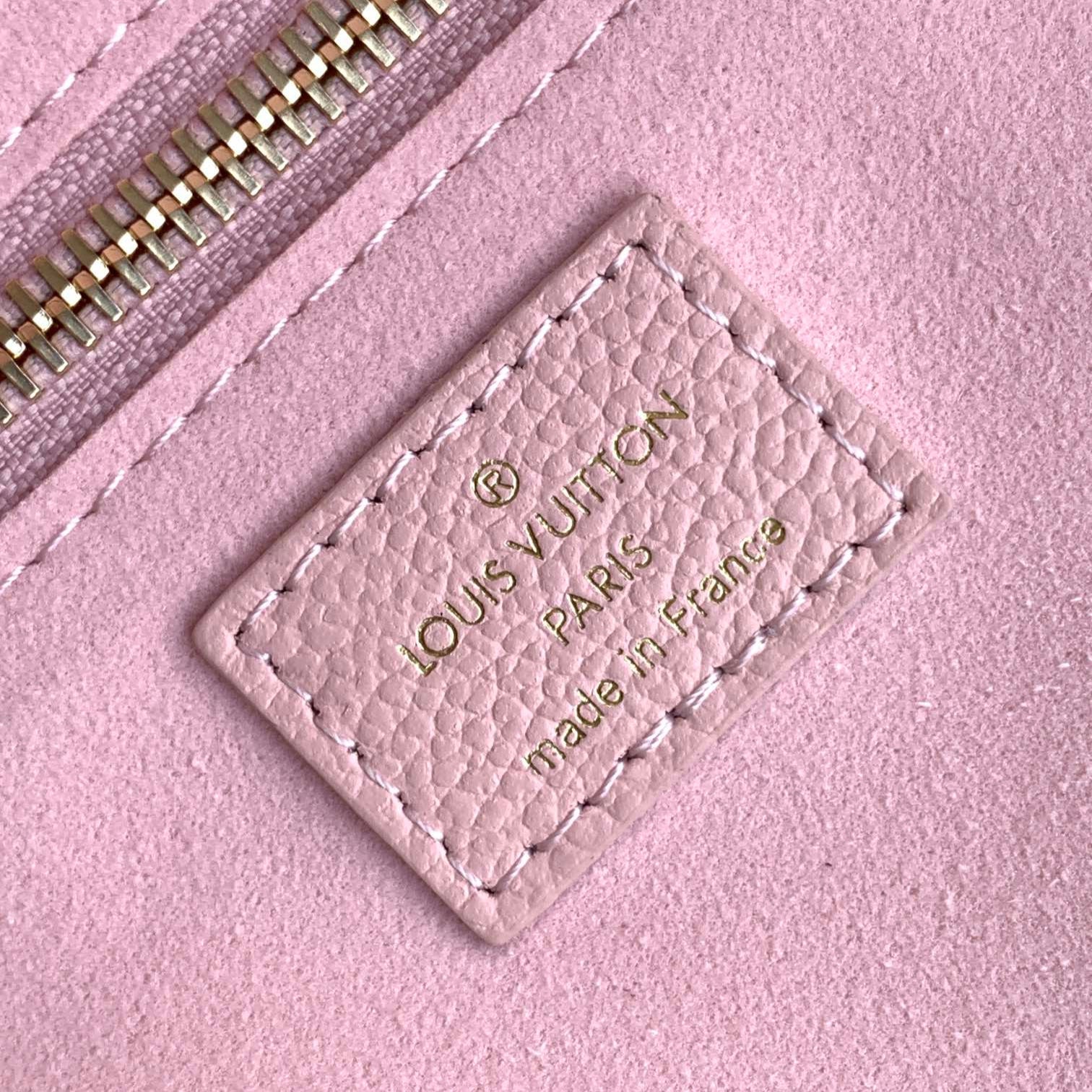 LOUIS VUITTON NEVERFULL MM BAG 32 IN PINK AND BEIGE EMBOSSED COWHIDE