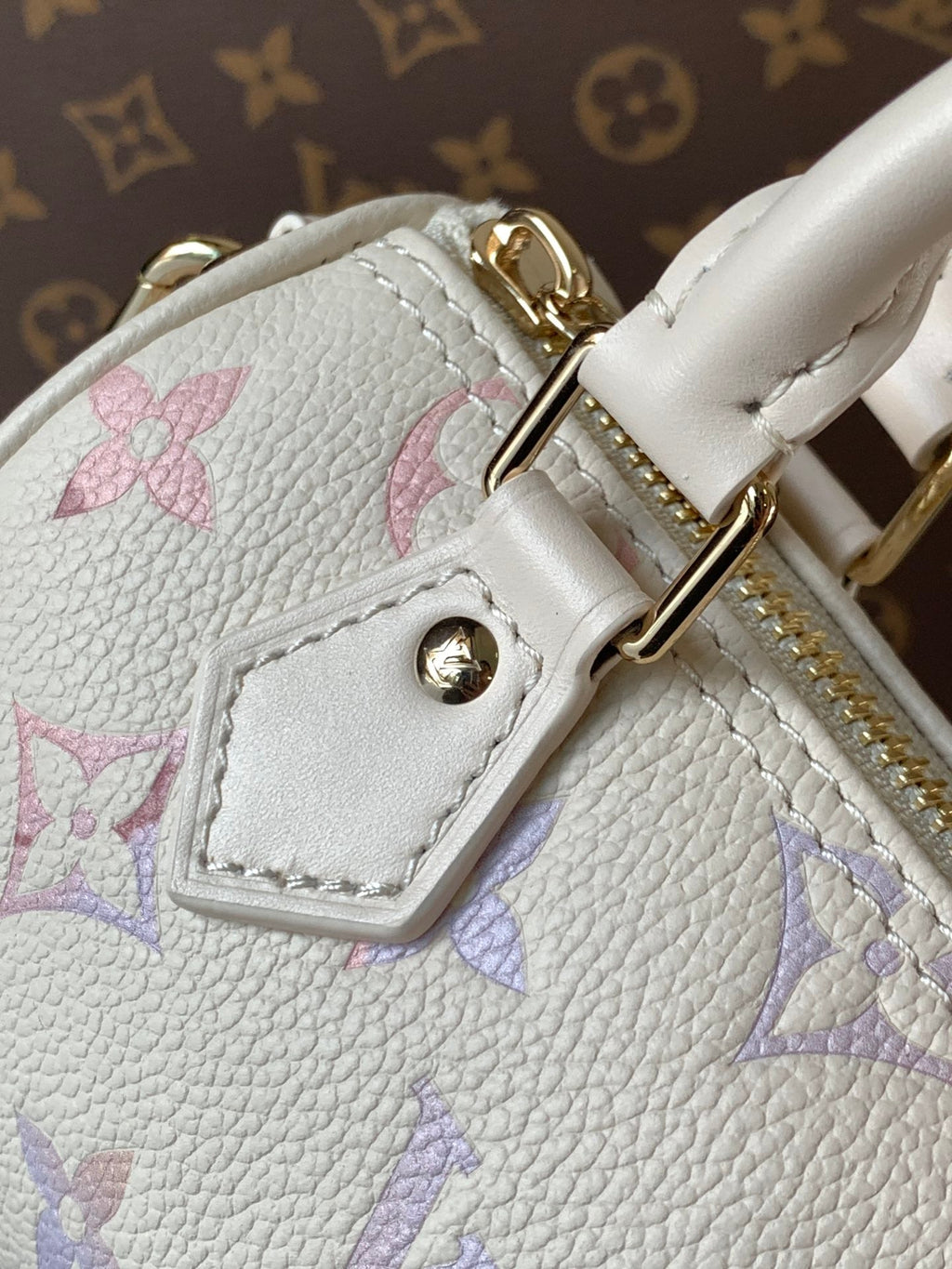 LOUIS VUITTON LV 25S NANO SPEEDY 16 IN BEIGE DREAM EMBOSSED TEXTURED CALFSKIN